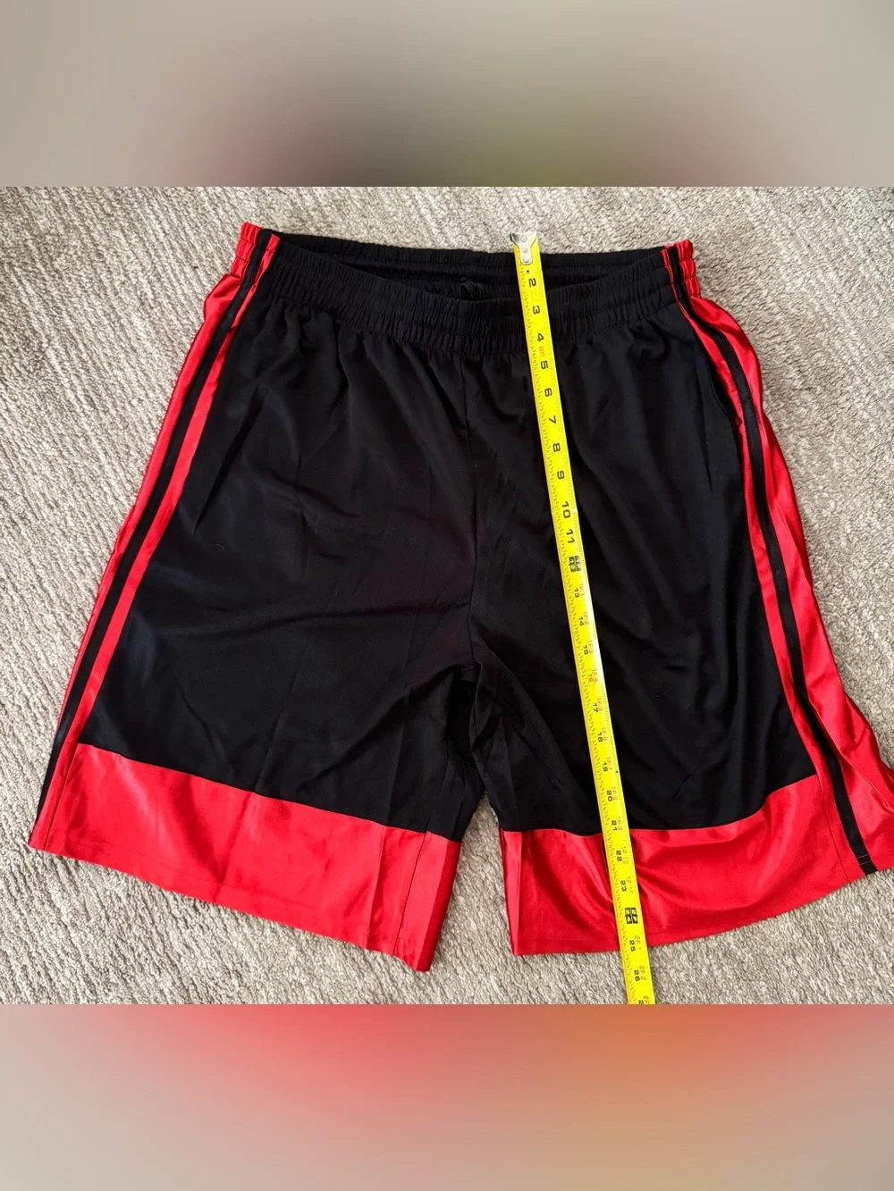Men's XL Black and Red Athletic Shorts - NWT